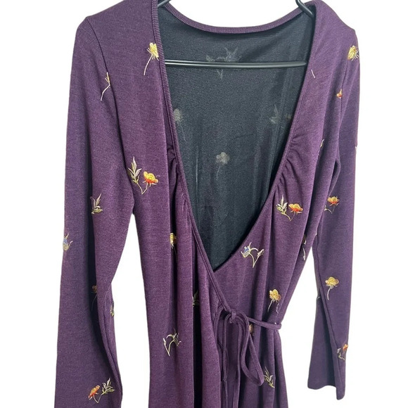 Jessie Zhao Purple Floral Wrap Dress - Picture 3 of 8